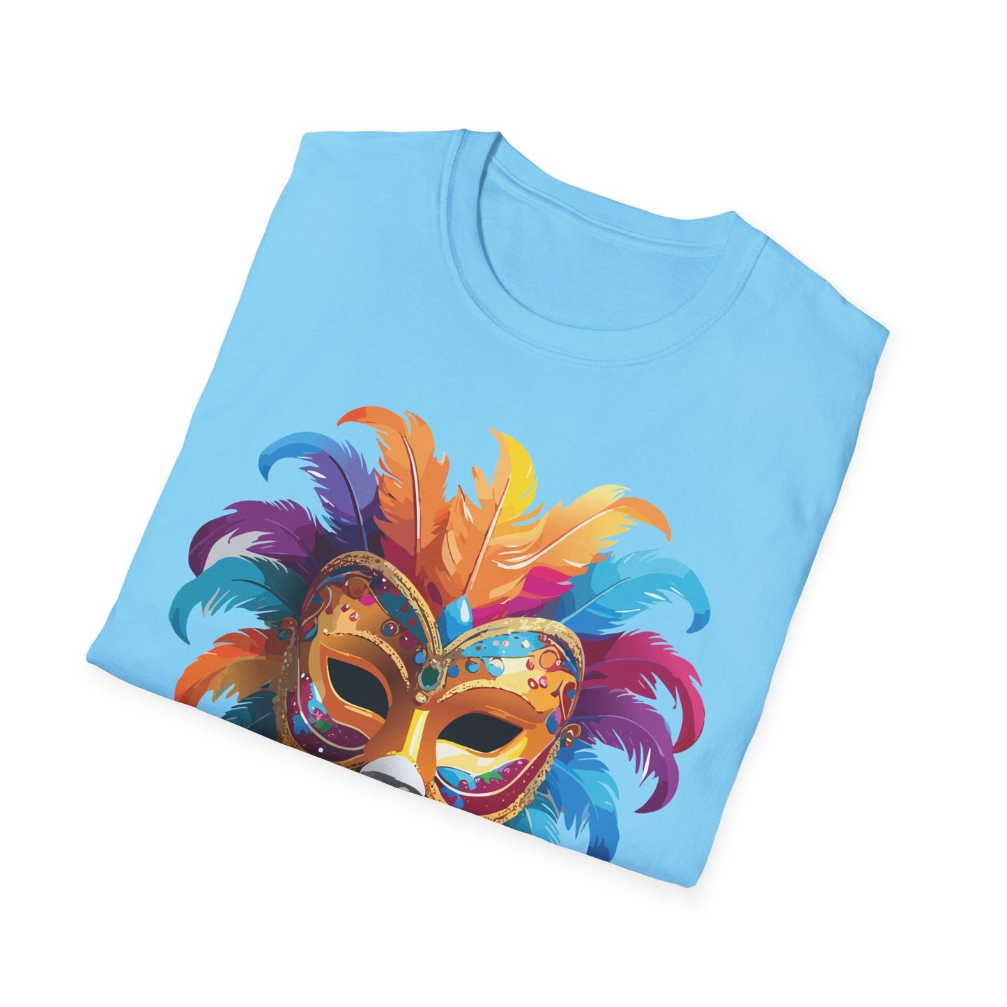 Mask Tee Shirt Unisex Masquerade Design Art Graphic Gildan Softstyle 64000 Cotton Tee