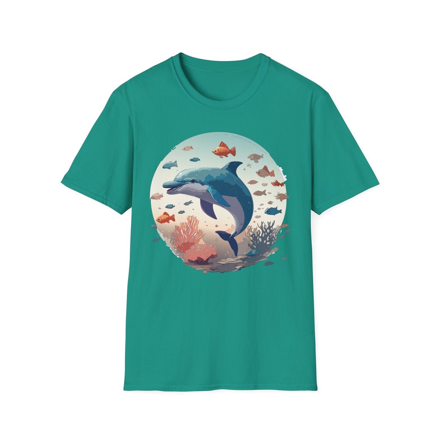 Dolphin Shirt Unisex Softstyle T Shirt Gildan 64000 100 Percent Ring Spun Cotton Lightweight Tee
