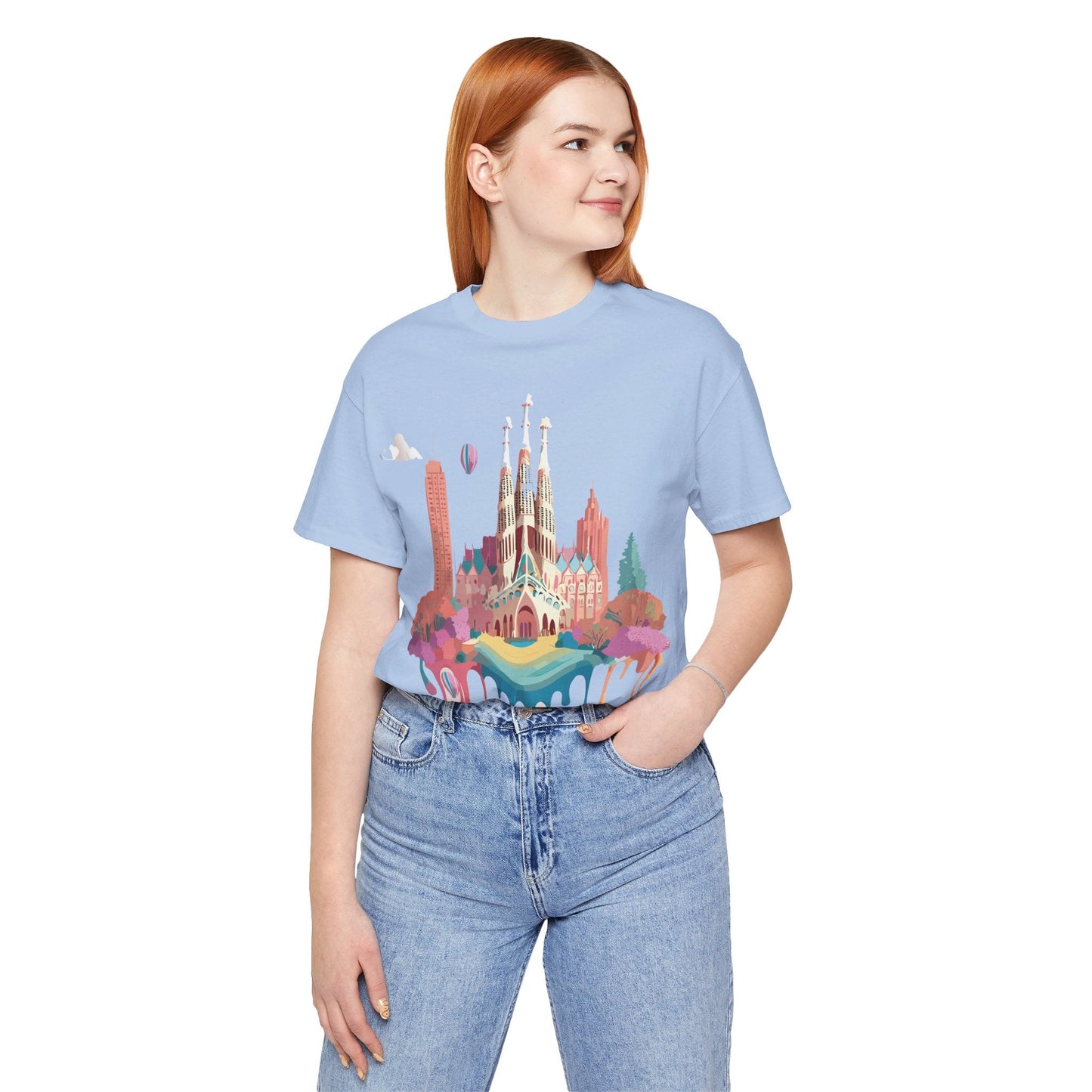 Adelpha Graphic Tee Barcelona Style Unisex Jersey Short Sleeve Vintage Inspired Shirt Casual Wear