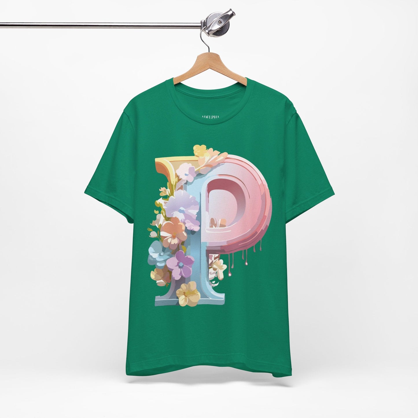 Letter P Shirt Graphic Tee Unisex Jersey Short Sleeve Adelpha Vintage Inspired Artwork