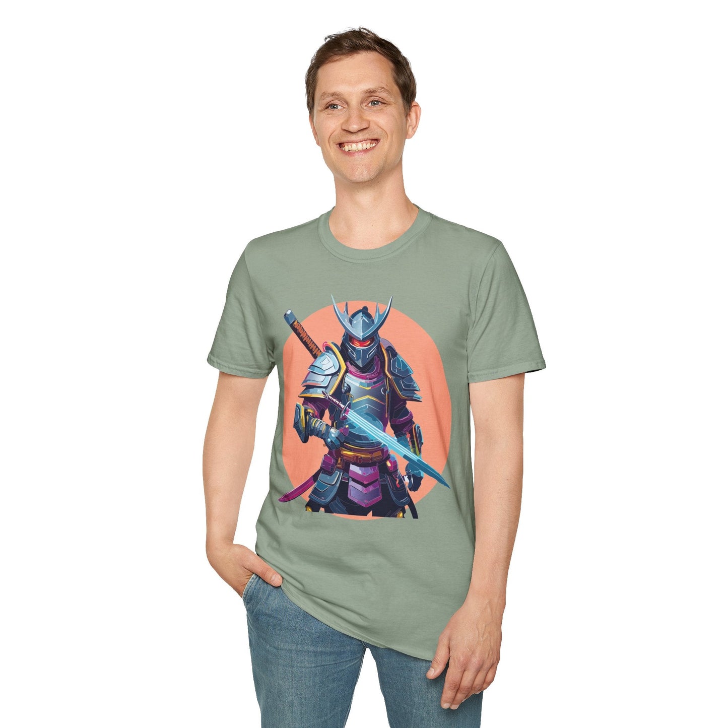 Samurai Shirt Unisex Tee Gildan Softstyle 64000 One Hundred Percent Ring Spun Cotton Comfort