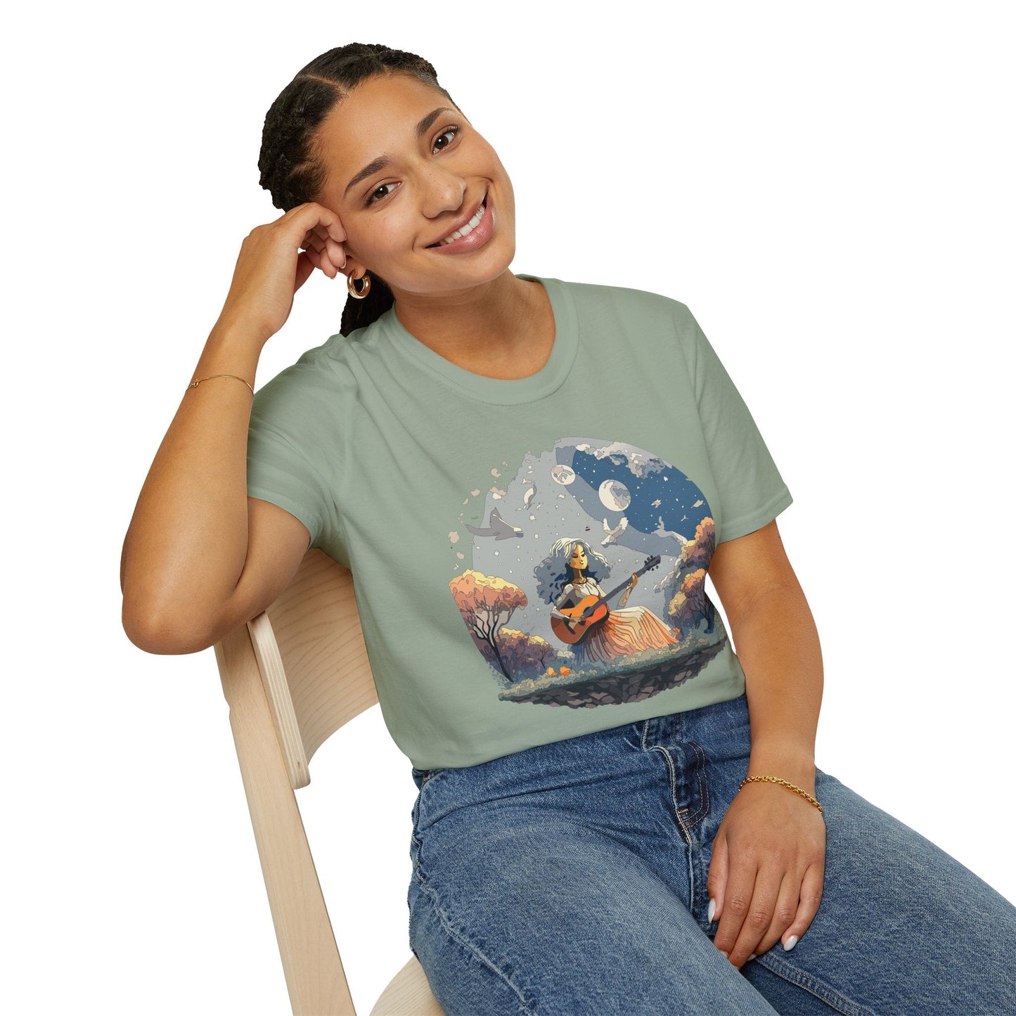 Womens Graphic T Shirt Art Design Tee Unisex Softstyle Cotton Shirt Everyday Comfort Durable Wear