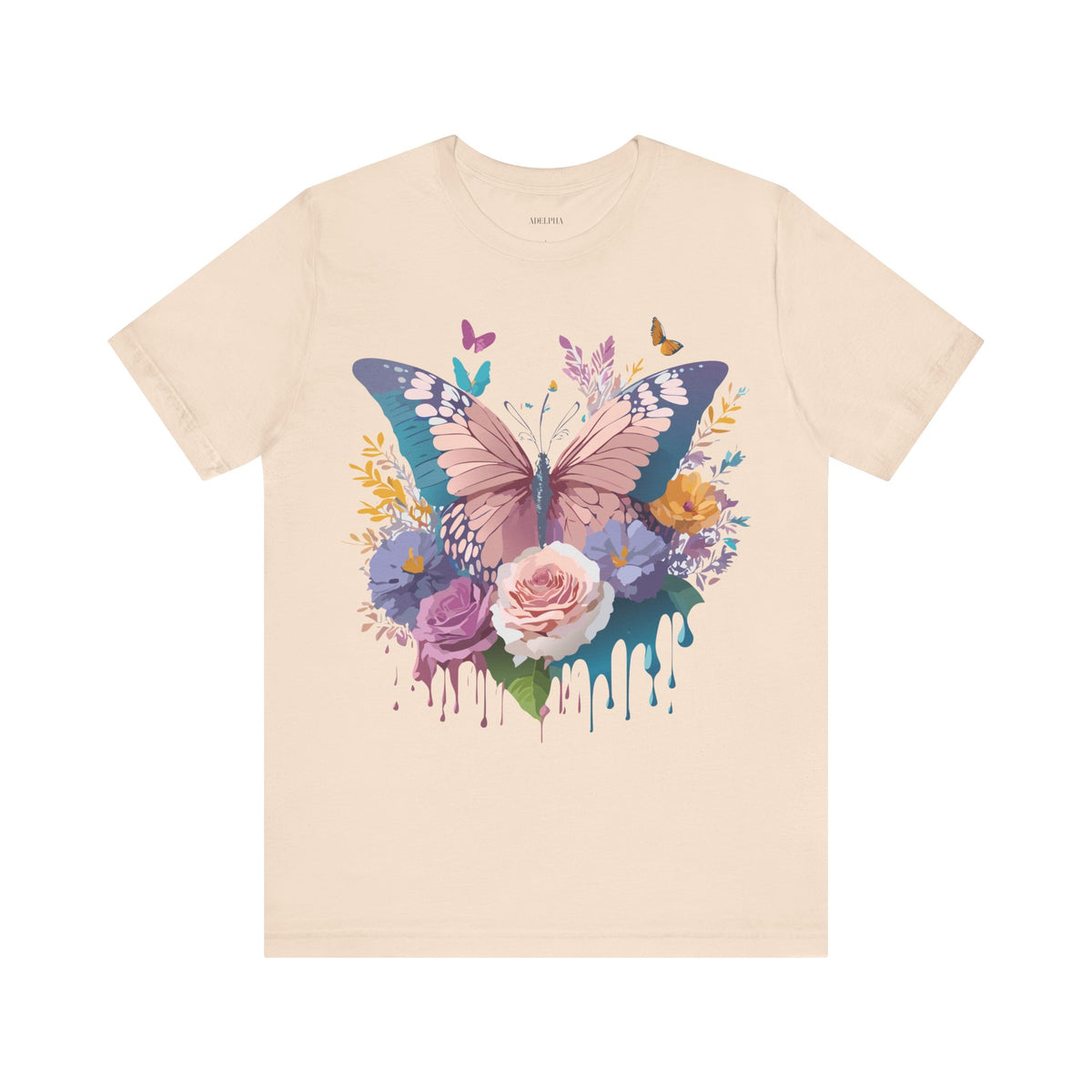Butterfly Graphic Unisex Cotton Bella+Canvas Tee with Art Design n02