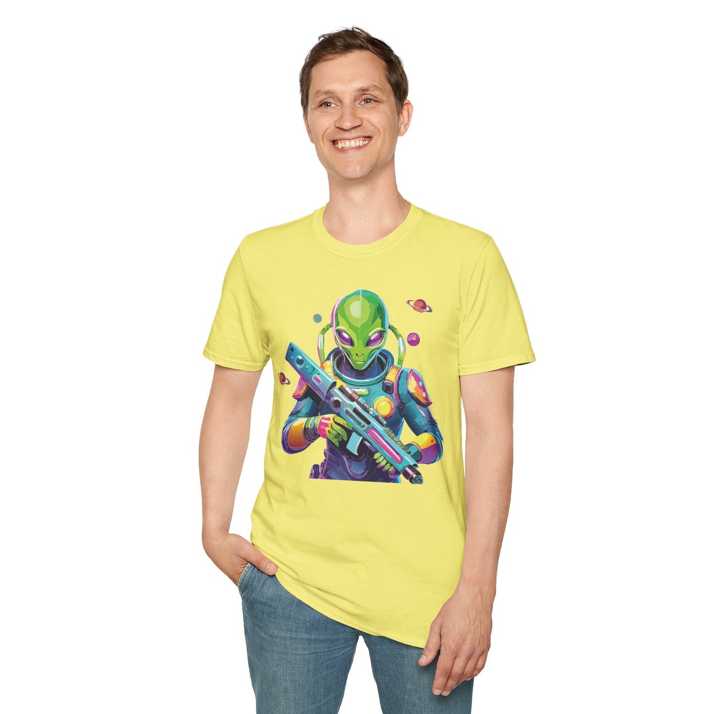 Alien Cosmos T Shirt Unisex Gildan Softstyle 64000 Art Design Tee For Everyday Comfort