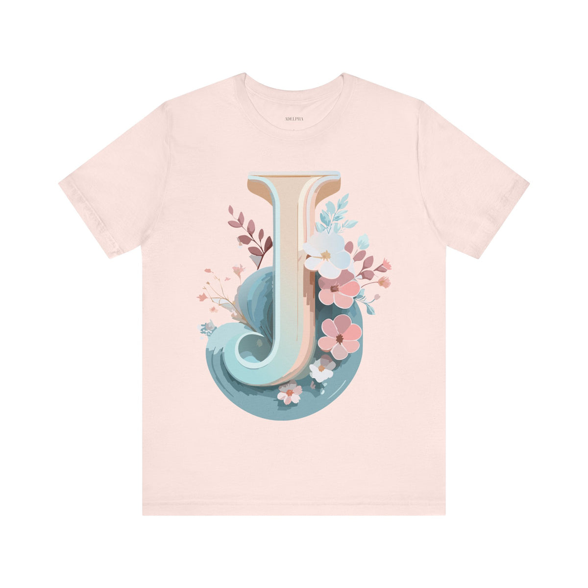 Letter J Graphic Unisex Cotton Bella+Canvas Tee with Art Letter Design