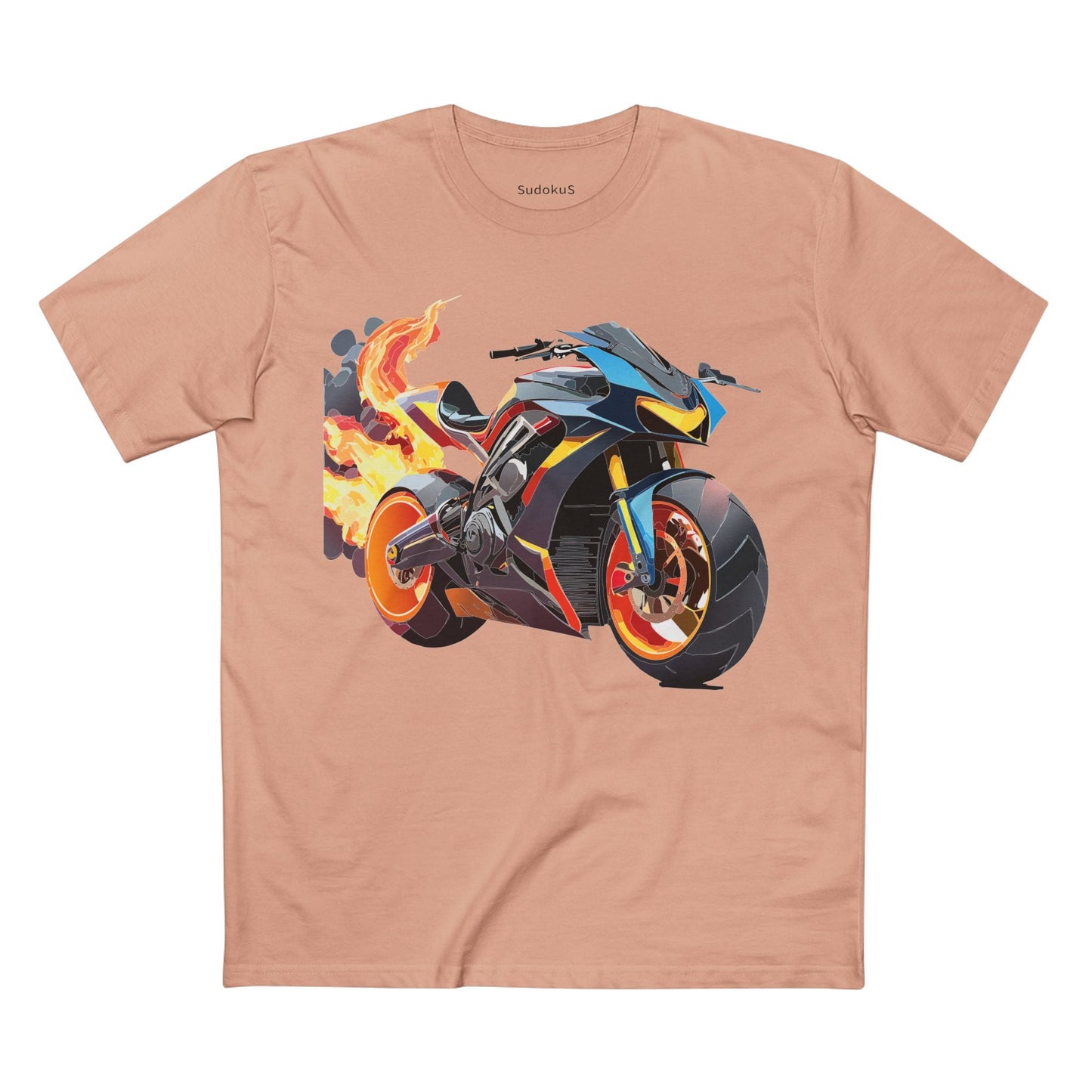 Moto Bike Graphic Unisex 100 Cotton Staple Tee 20