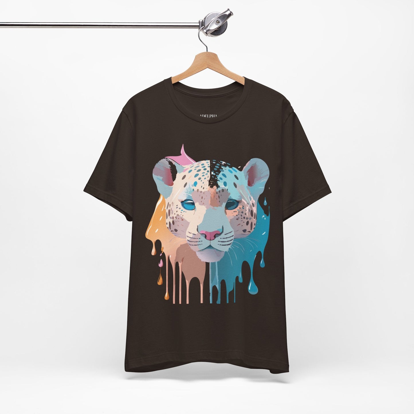 Adelpha Cheetah Graphic Tee Unisex Short Sleeve Art Design Shirt