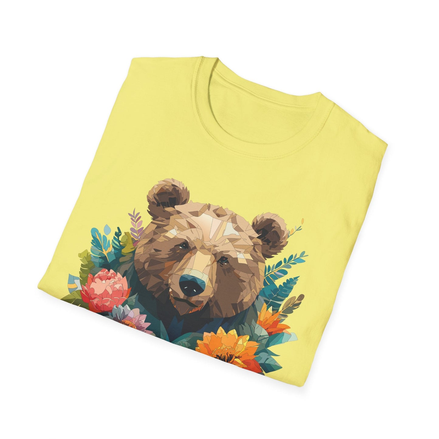 Bear T Shirt Unisex Softstyle Tee 100 Percent Ring Spun Cotton Gildan 64000 Comfortable