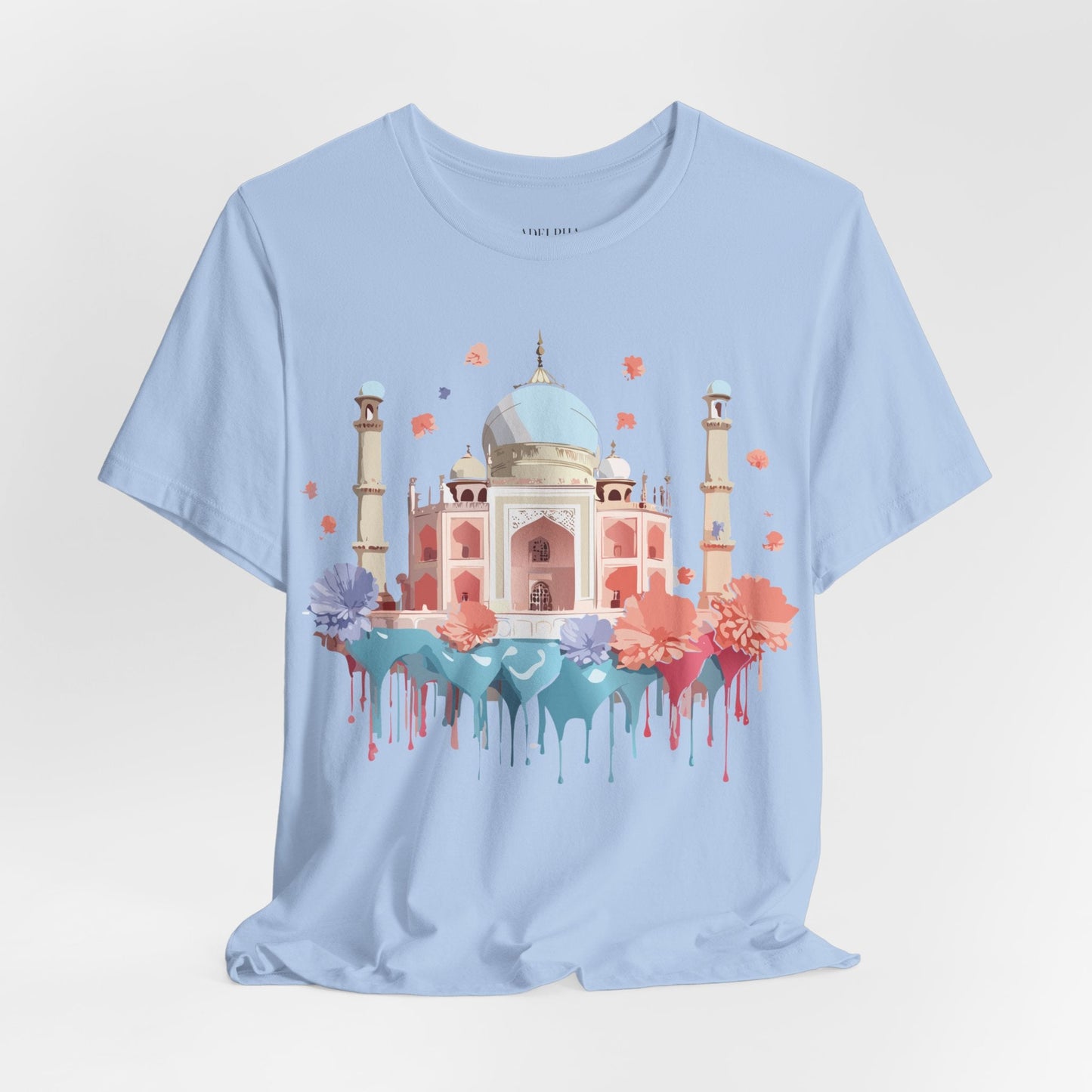 Unisex Taj Mahal Graphic Tee Vintage Inspired Shirt By Adelpha Art Design Collection
