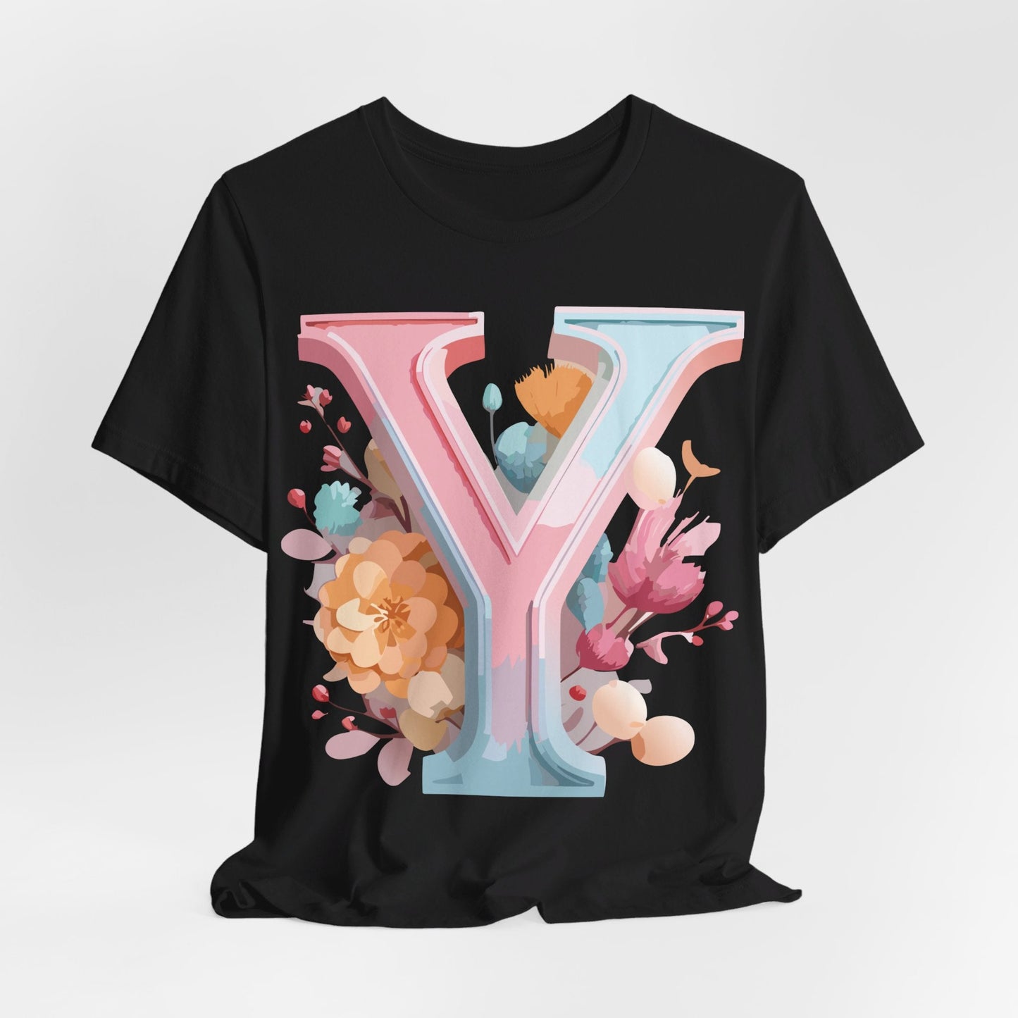 Letter Y Graphic Tee Unisex Short Sleeve Vintage Inspired Artwork Adelpha Premium