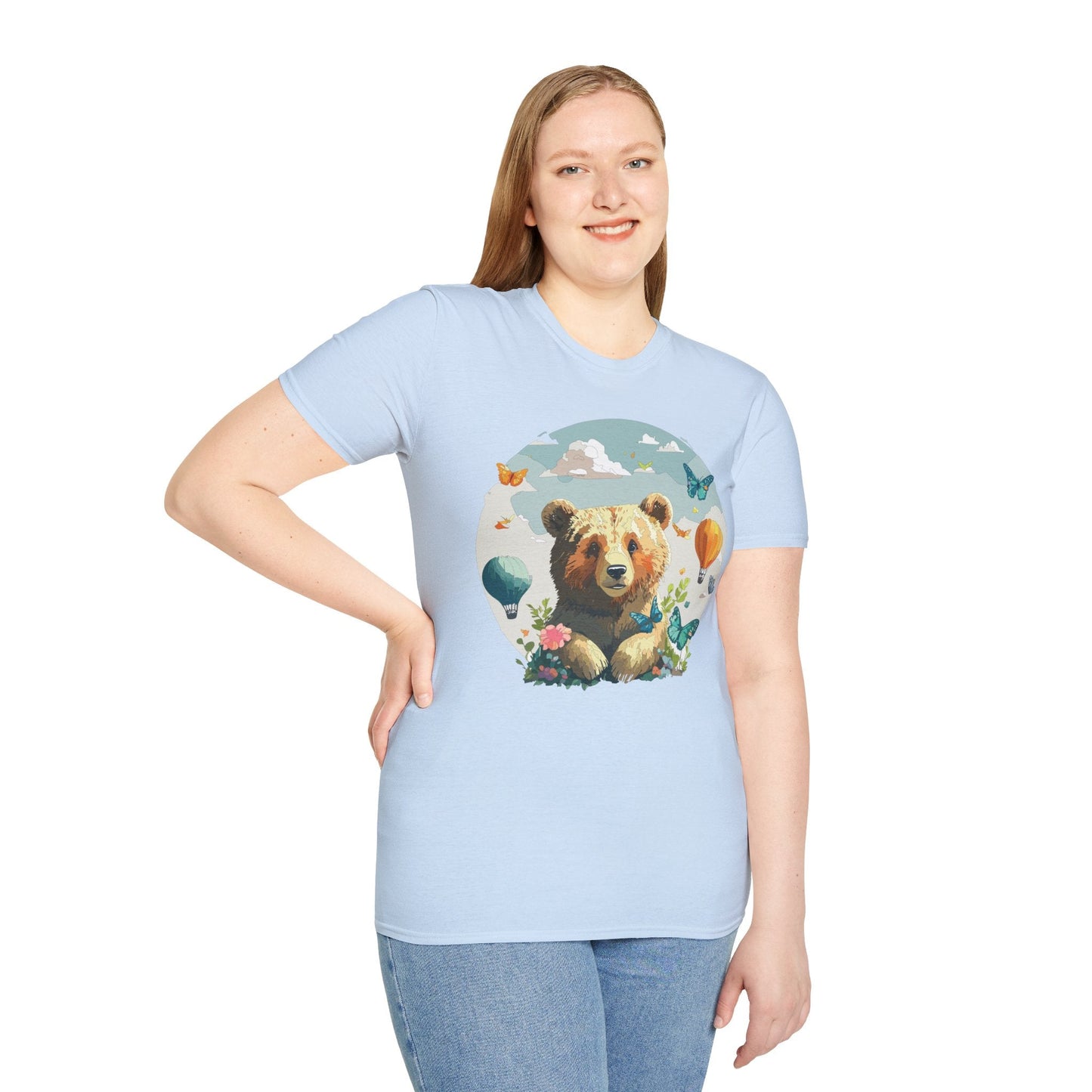 Bear T Shirt Unisex Teddy Bear Tee Softstyle 64000 Breathable Everyday Wear For All Ages