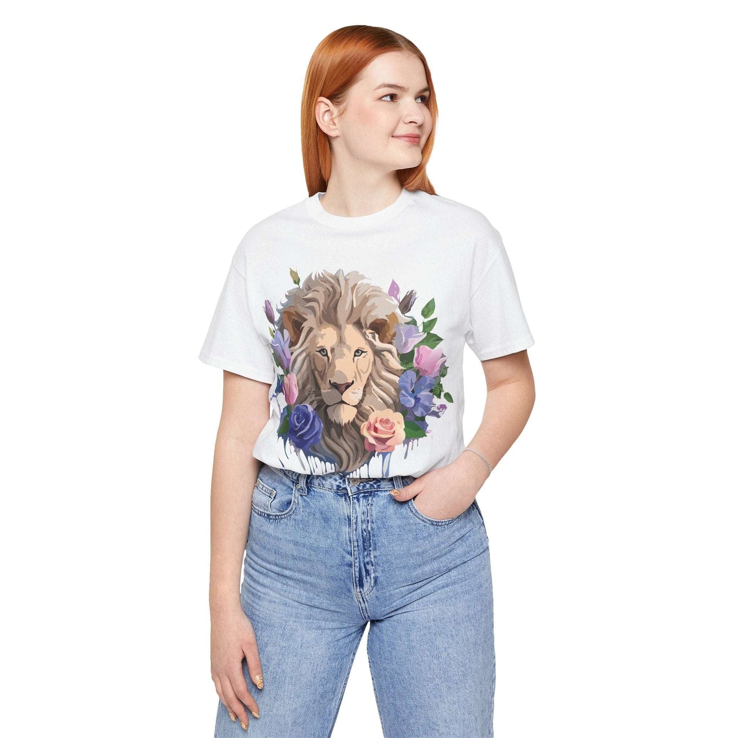 Lion Graphic Unisex 100 Cotton Vintage Animal Artwork Tee 4