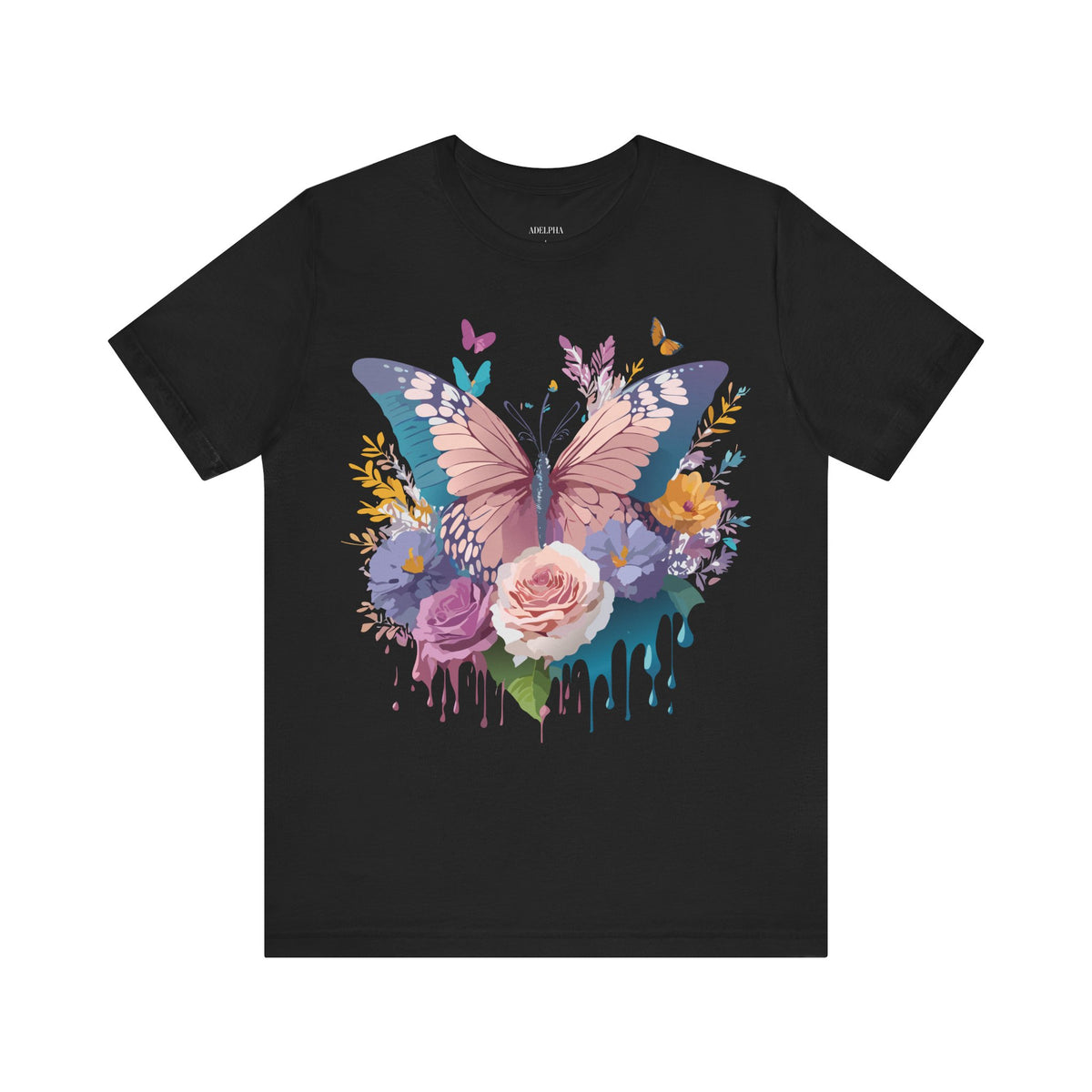 Butterfly Graphic Unisex Cotton Bella+Canvas Tee with Art Design n43