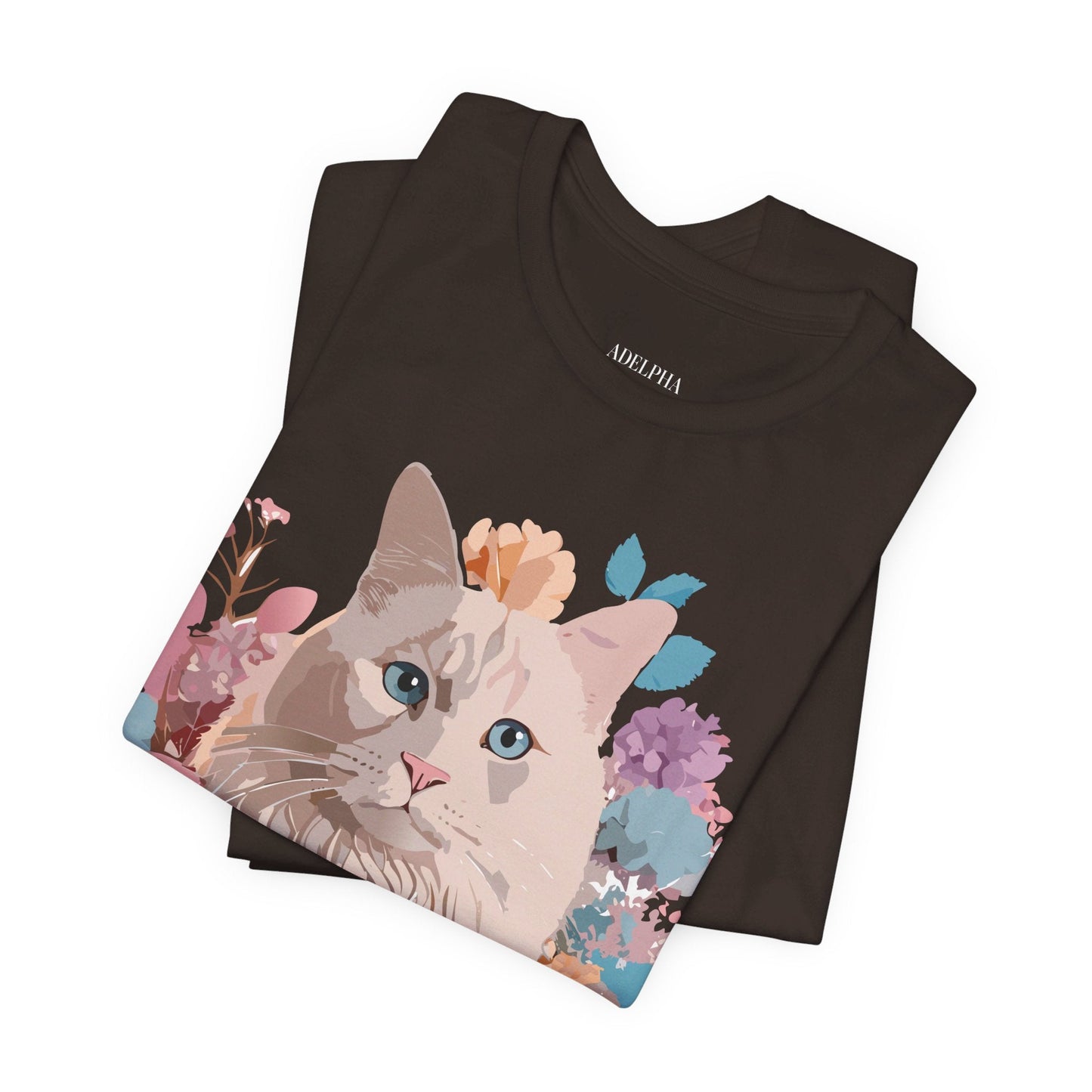 Cat Graphic Tee Unisex Short Sleeve Shirt By Adelpha Vintage Art Design