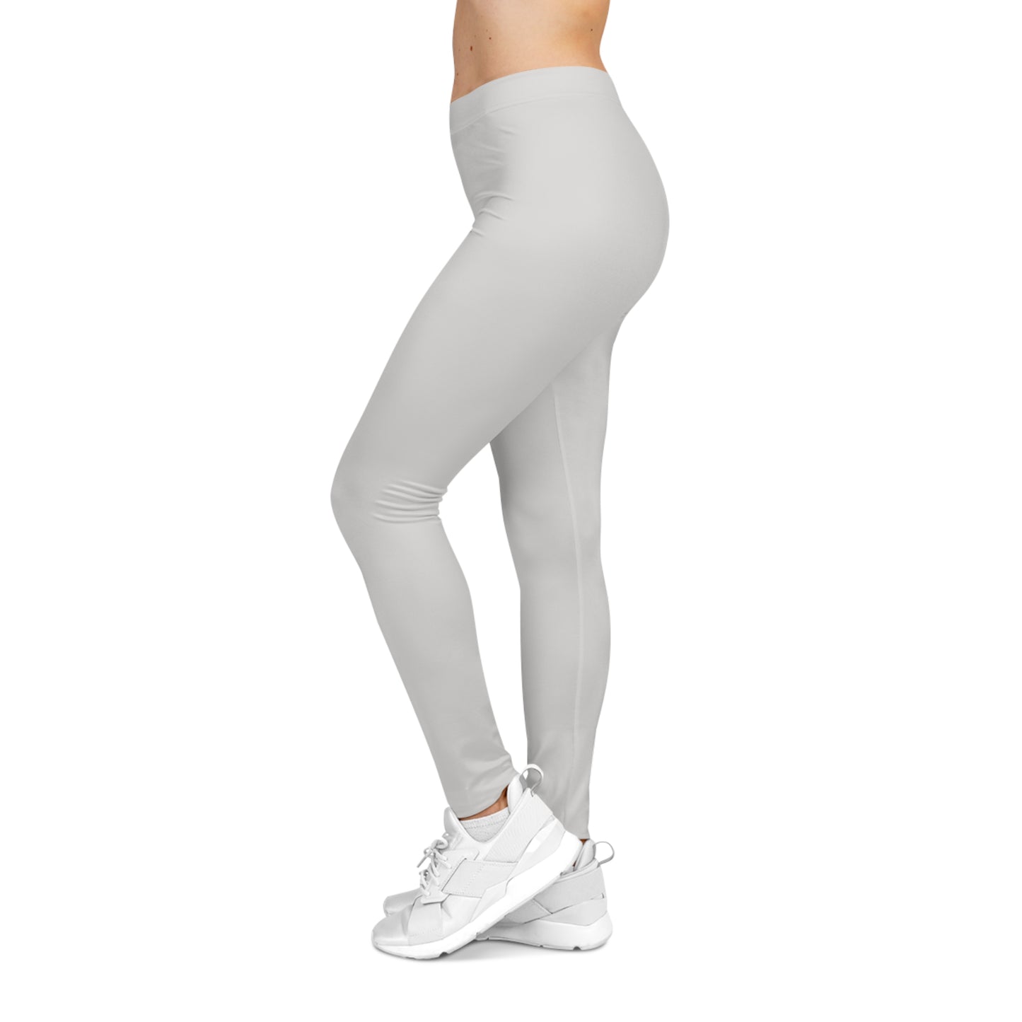 Alabaster White Color Women's Poly-Span Casual Leggings Print Everyday Activewear Pants