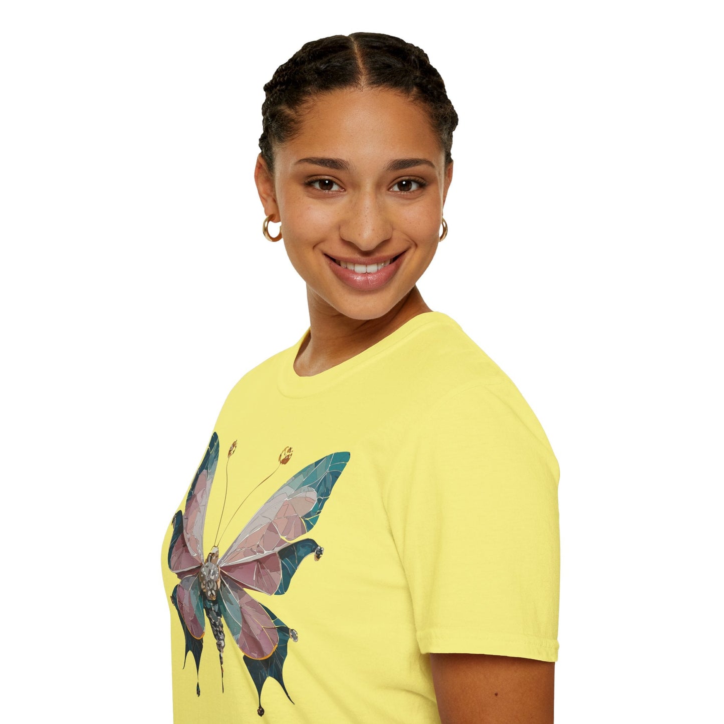 Butterfly Shirt Unisex T Shirt Monarch Print Gildan Softstyle 64000 100 Percent Ring Spun Cotton