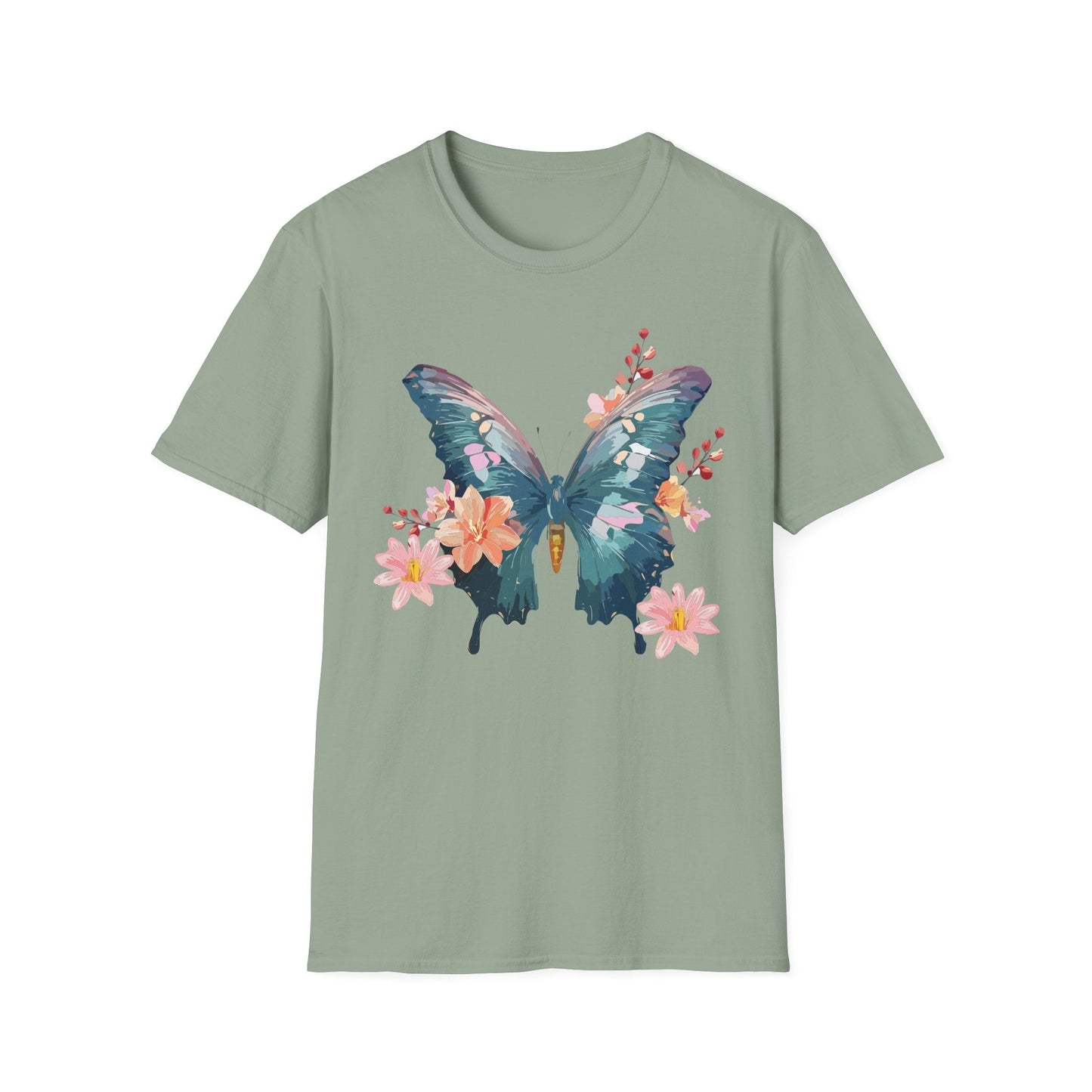 Butterfly T Shirt Unisex Gildan Softstyle 64000 100 Percent Ring Spun Cotton Monarch Tee