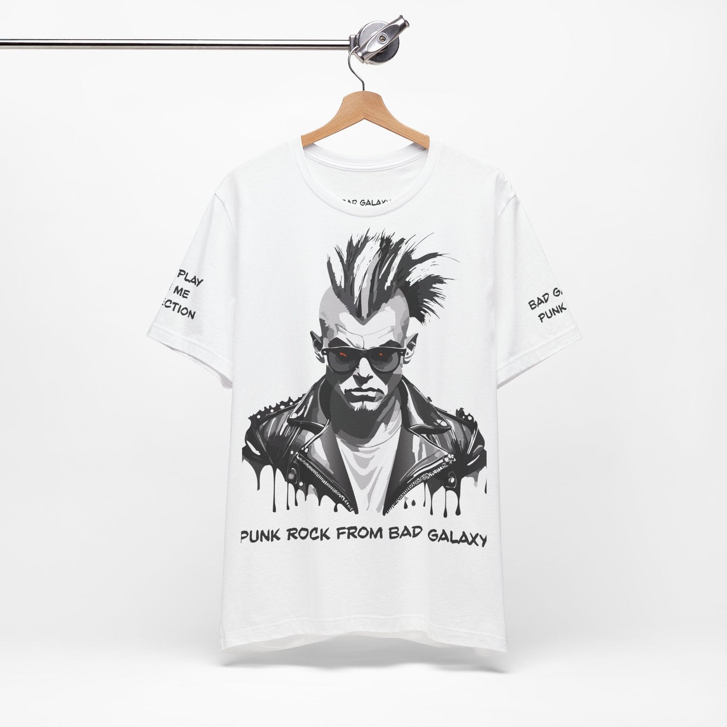 Punk Rock Tee Shirt From Bad Galaxy Made To Order 100 Percent Cotton With Eco Friendly Inks