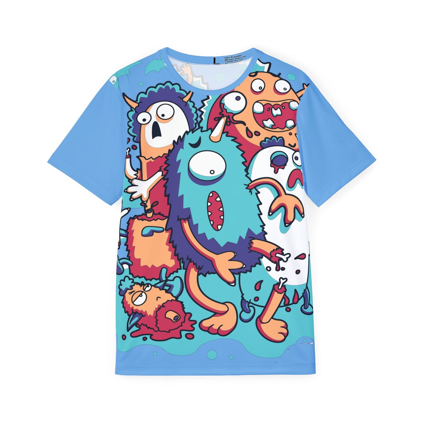 Be12 Fun Graphic T-Shirt, Art Design Poly Shirt, All Over Print Graphic Tee, Funny Print T-Shirt, Funny Cartoon Tee