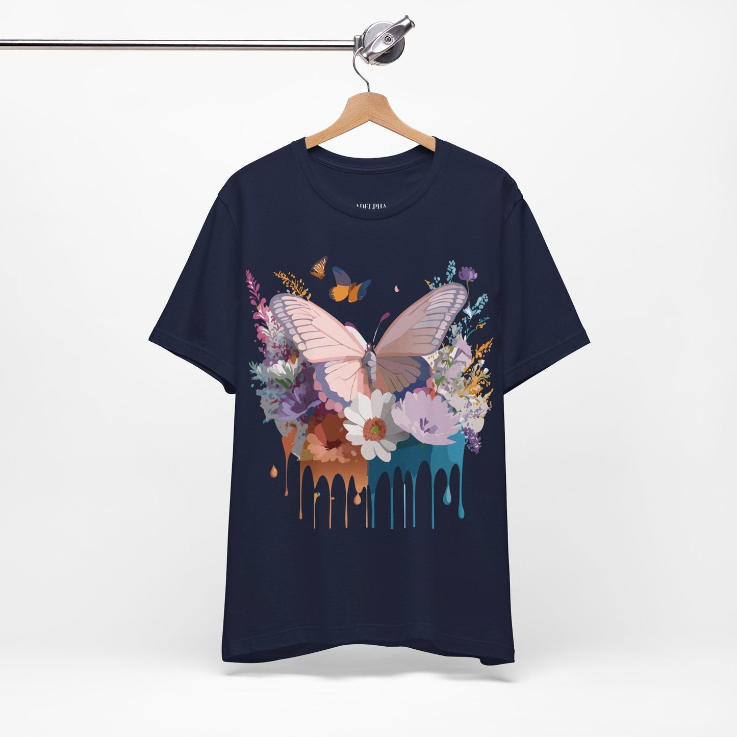 Butterfly Graphic Tee Unisex Vintage Art Design Adelpha Short Sleeve