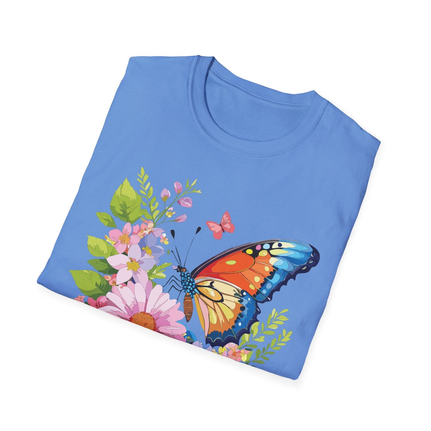 Butterfly T Shirt Unisex Short Sleeve Gildan Softstyle 64000 Monarch Butterfly Design Graphic