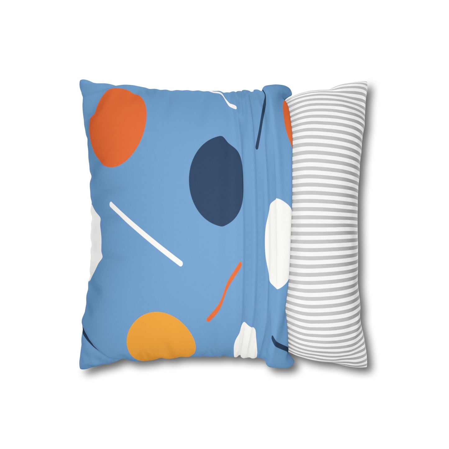 Faux Suede Pillowcase with Abstract print