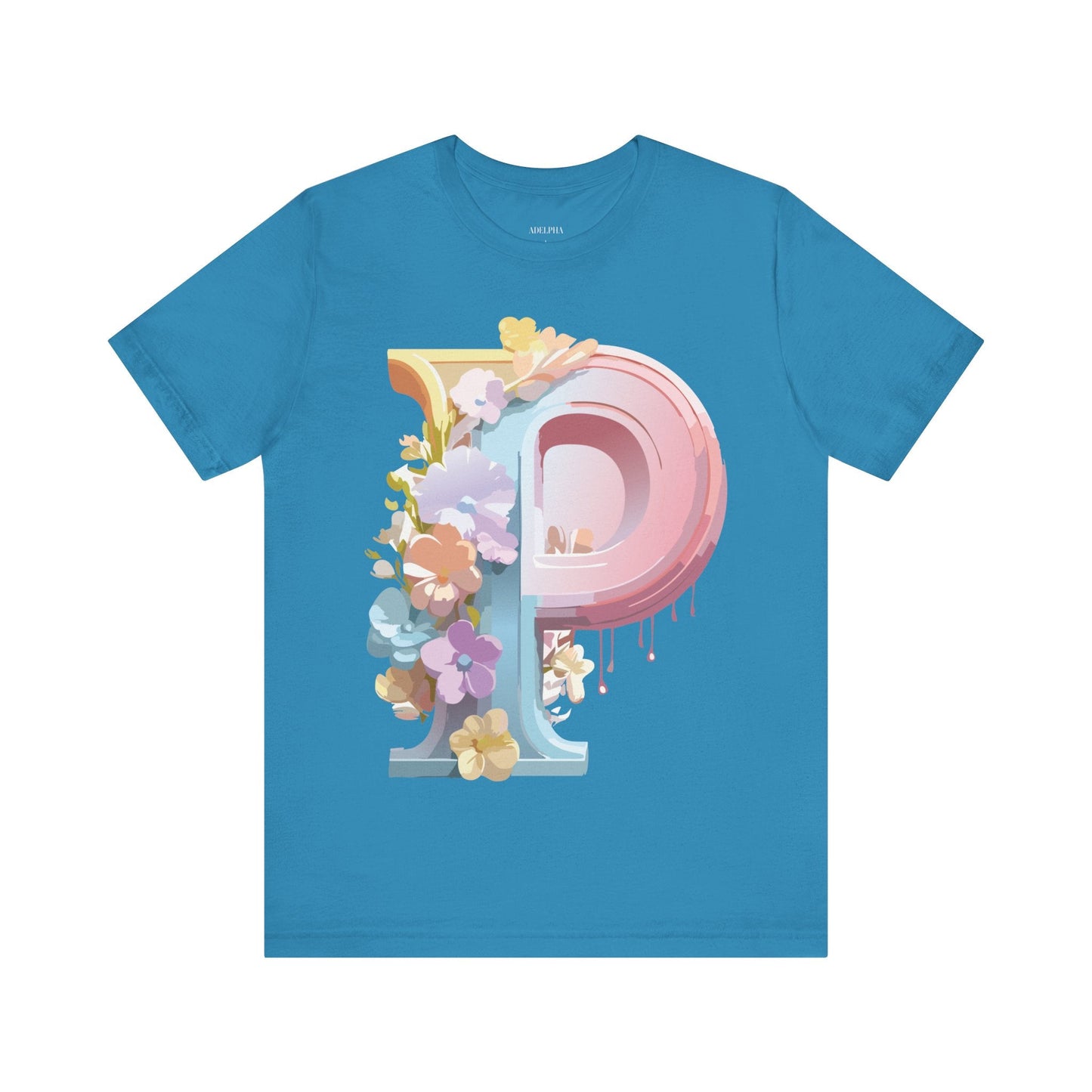 Letter P Shirt Graphic Tee Unisex Jersey Short Sleeve Adelpha Vintage Inspired Artwork