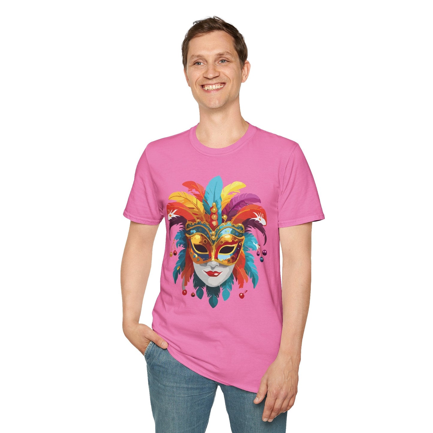 Mask Graphic Unisex Cotton Masquerade Design Artwork Tee 30