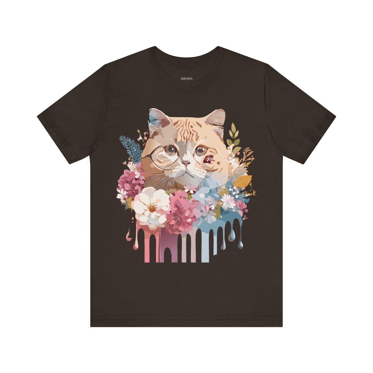 Cat Graphic Tee Unisex Short Sleeve Vintage Inspired Art Design Adelpha