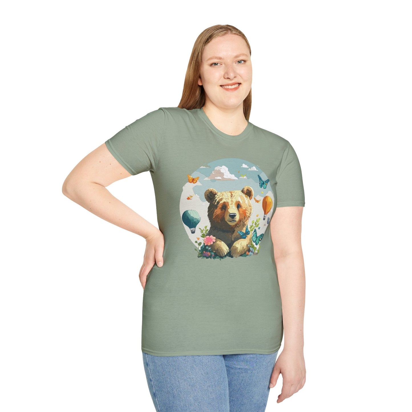Bear T Shirt Unisex Teddy Bear Tee Softstyle 64000 Breathable Everyday Wear For All Ages