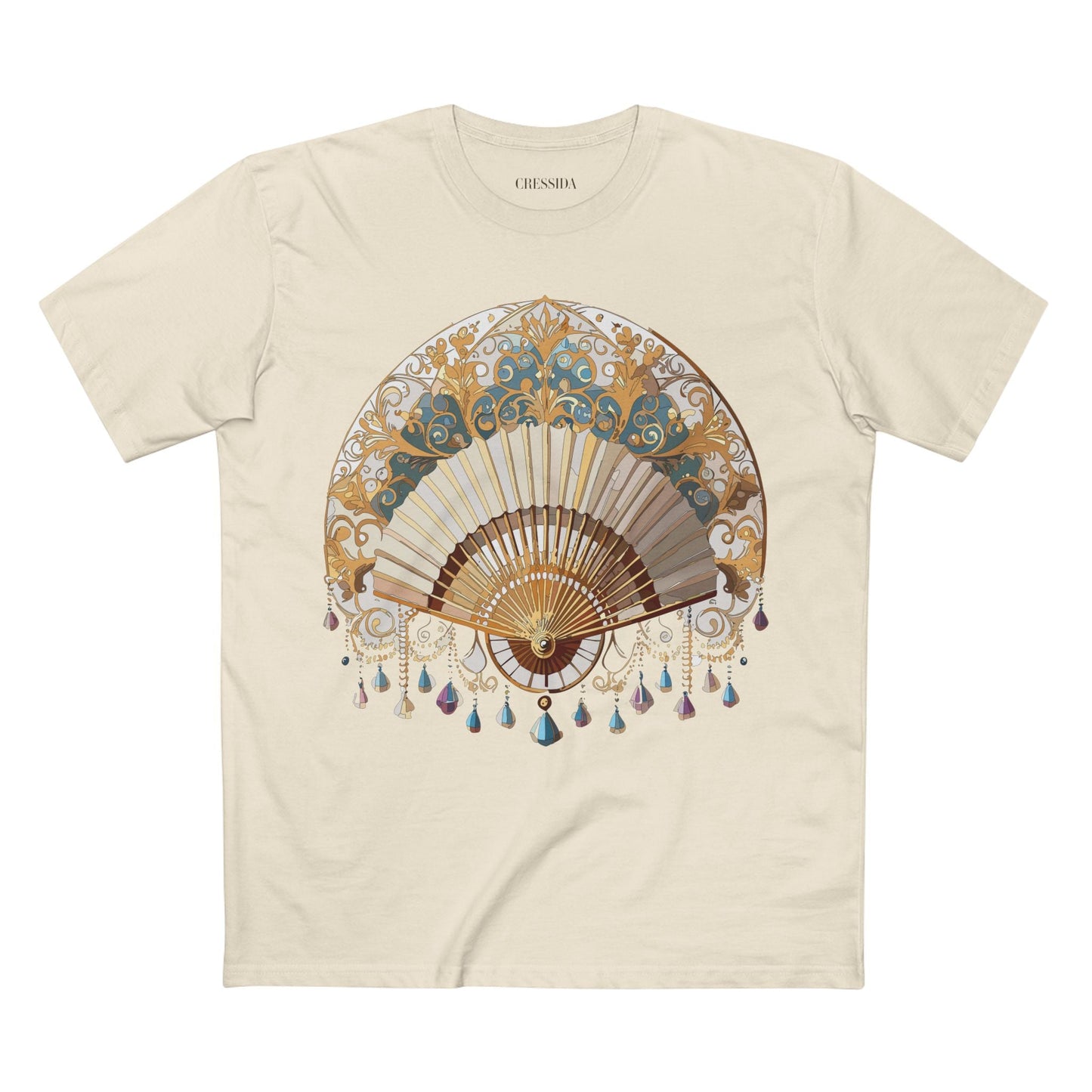 Antique Fan Graphic Design T-Shirt Unisex 100 Cotton Floral Carnival Artwork Tee 23