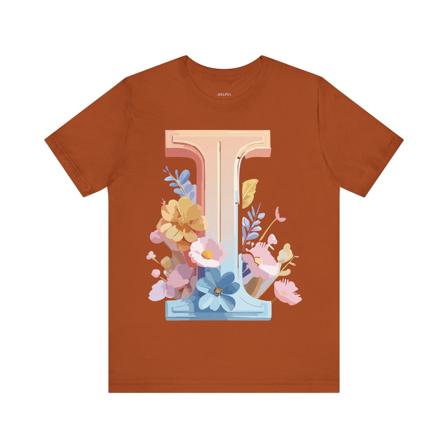 Letter I Shirt Graphic Tee Unisex Vintage Inspired Adelpha Art Design Short Sleeve Tee