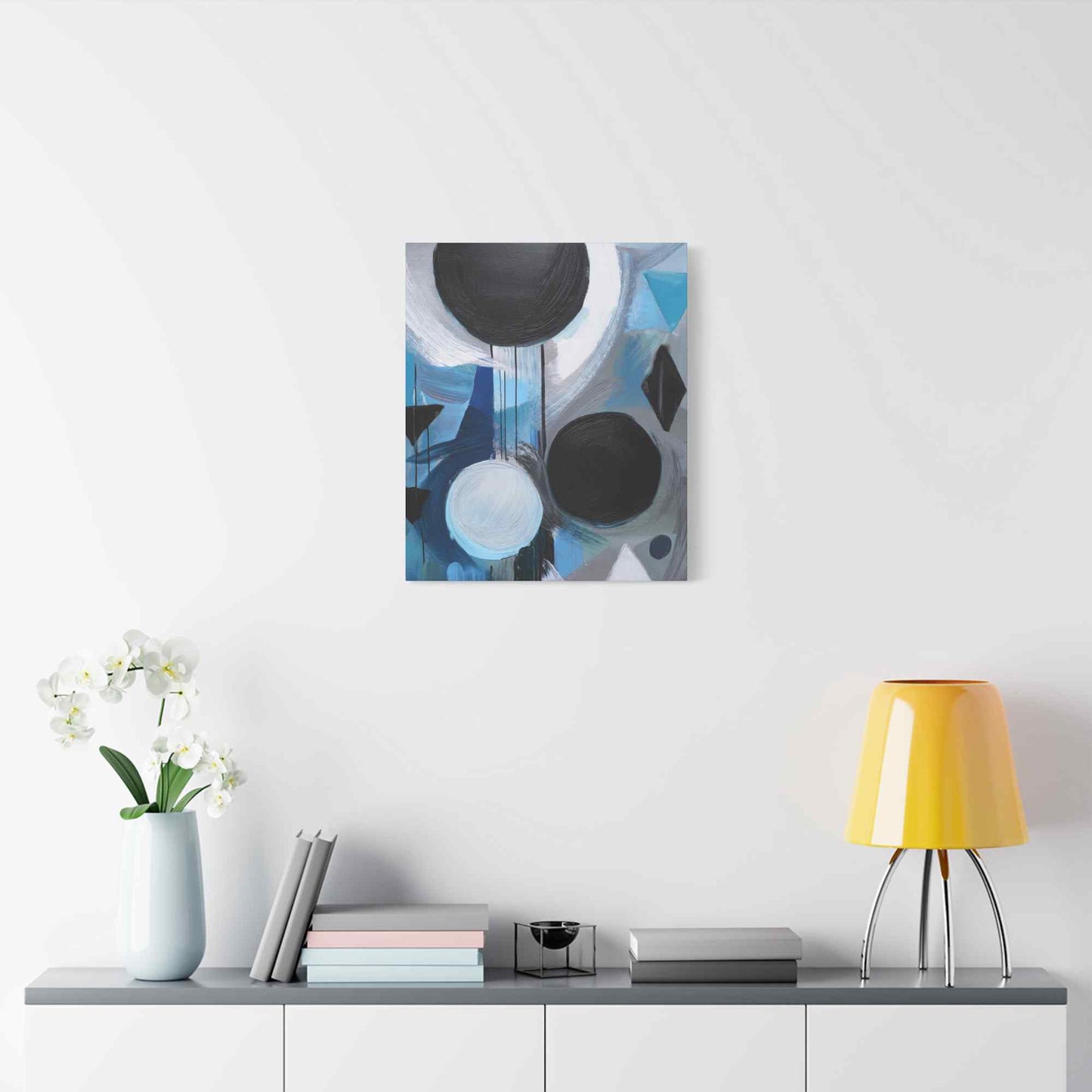 Blue Abstract Painting Print Canvas 20x24,20x30,24x30, 24x32,24x36,30x40, 32x48,36x48,40x60 Pine-Wood Inner Frame ABS-30