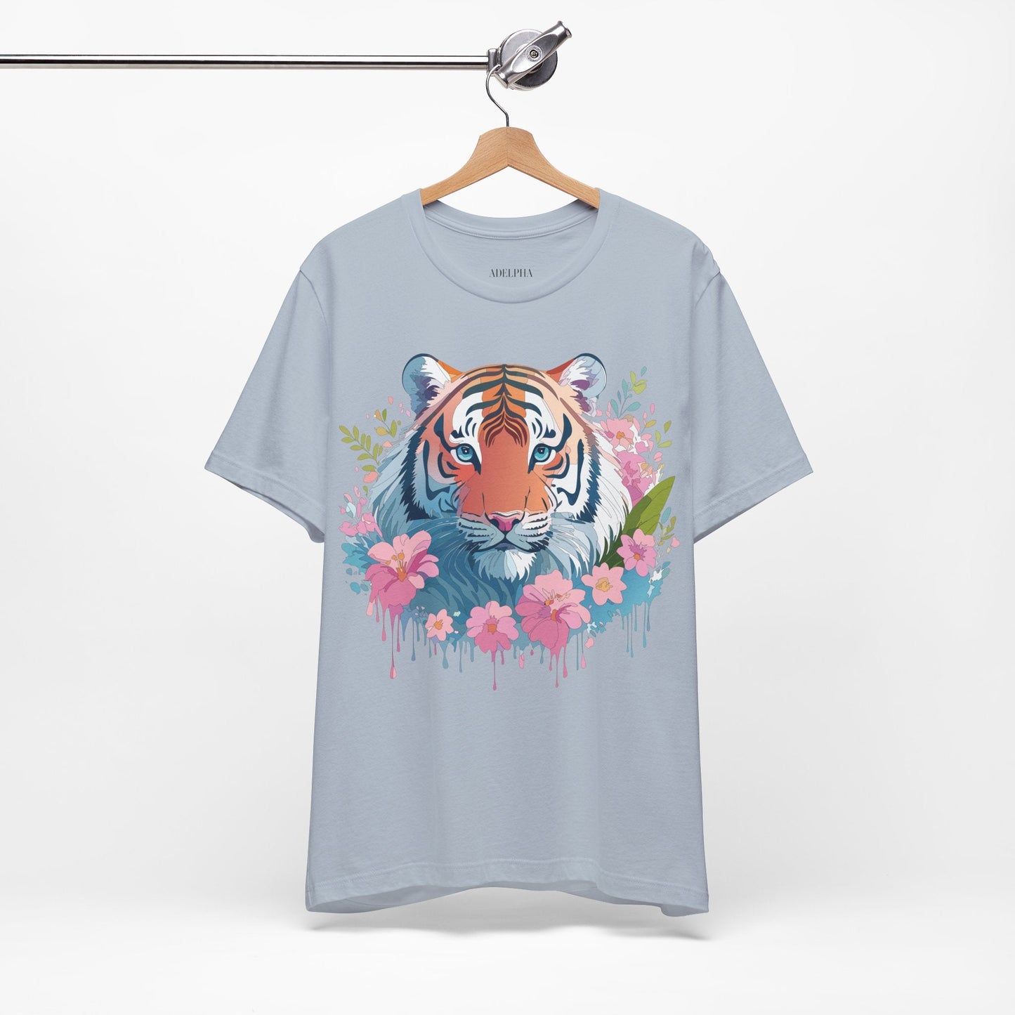 Tiger Graphic Tee Unisex Short Sleeve Jersey From Adelpha Vintage Inspired Artwork