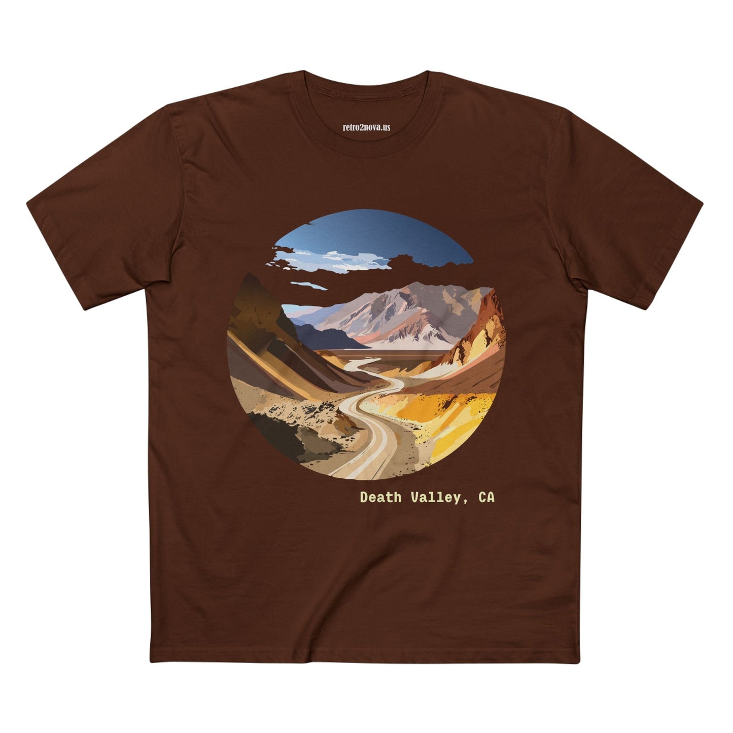 Travel Shirt Unisex Death Valley Tee With Original Art Design By Retro2Nova Premium Cotton Staple
