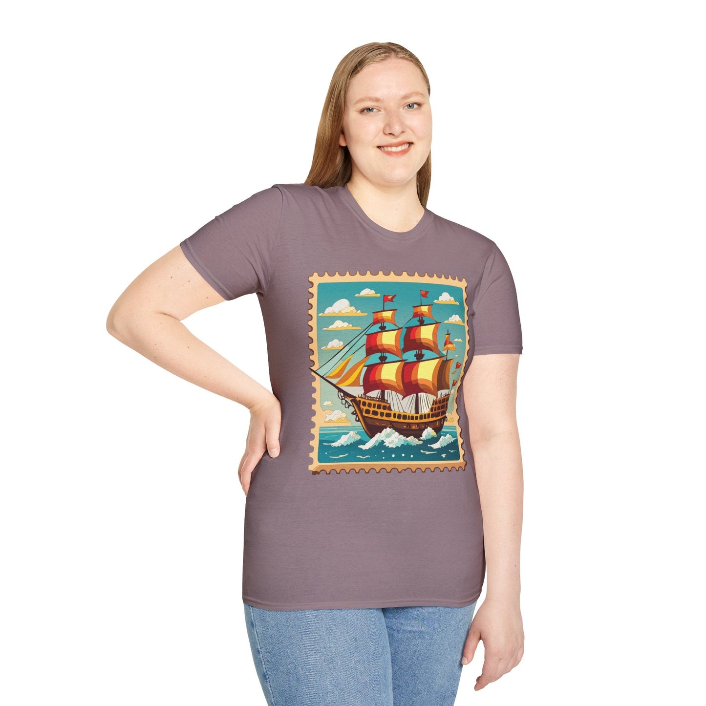 Unisex Softstyle Short Sleeve T Shirt Gildan 64000 Ring Spun Cotton Vessel Ship Frigate Tee