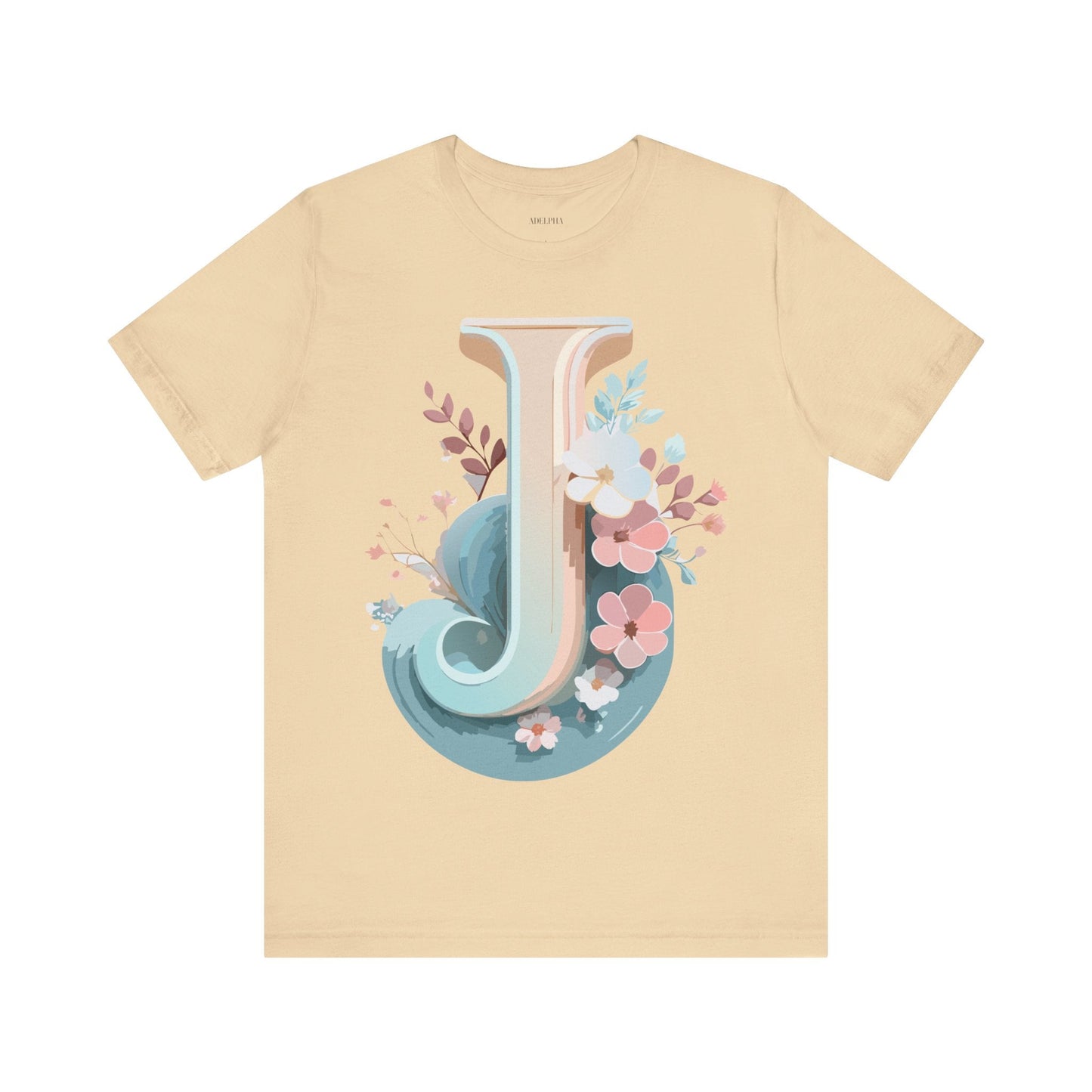 Letter J Shirt Graphic Tee For Unisex Style By Adelpha Vintage Inspired Art Tee Design