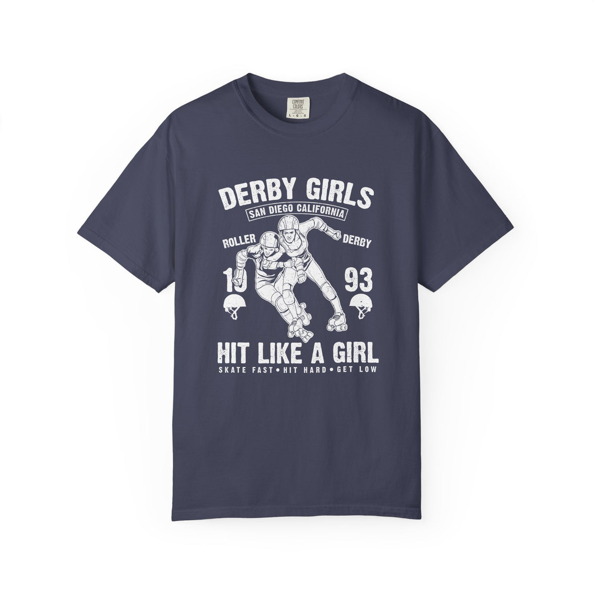 Derby-Girls Roller San Diego California Unisex Comfort Colors Garment-Dyed Heavyweight 100 Cotton Art Design T-Shirt w92