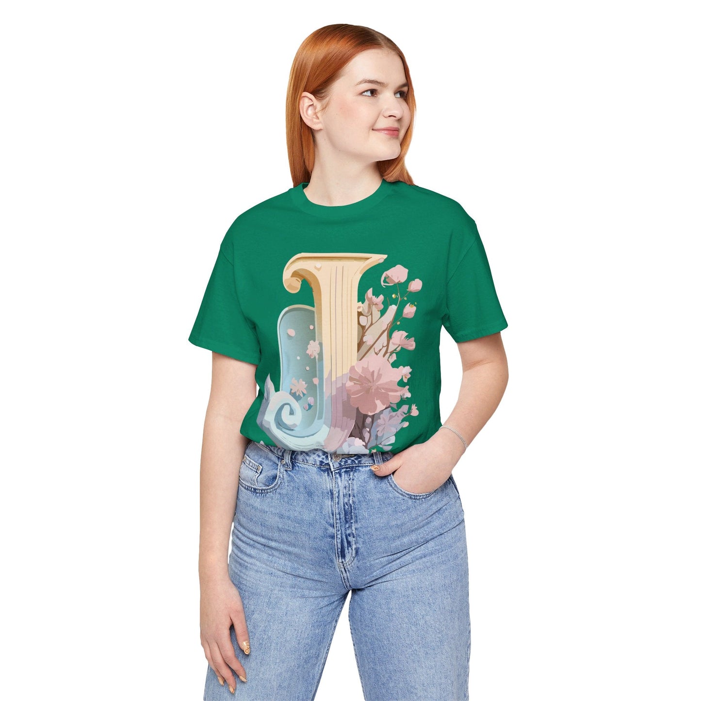 Adelpha Letter J Shirt Unisex Graphic Tee Vintage Inspired Art Design Short Sleeve