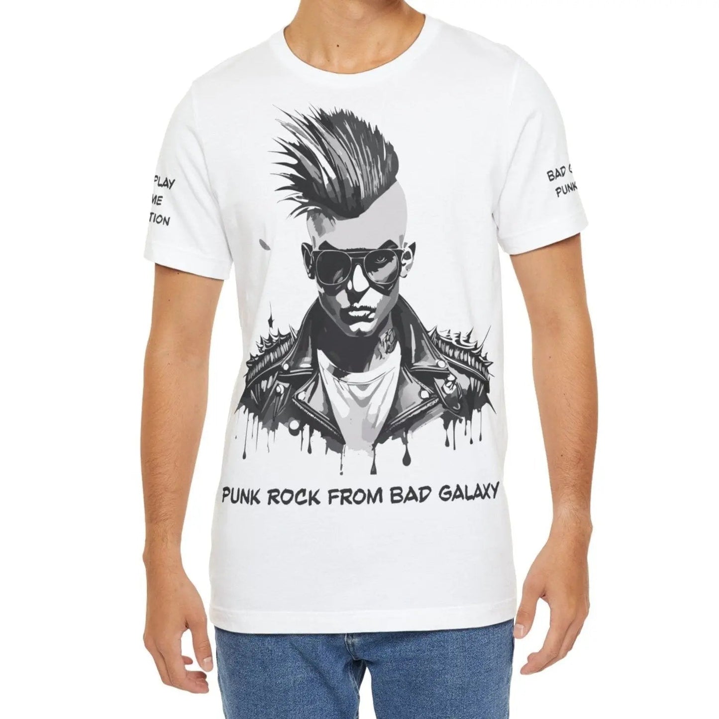 Punk Rock Tee Shirt From Bad Galaxy Made To Order 100 Percent Cotton Eco Friendly Inks