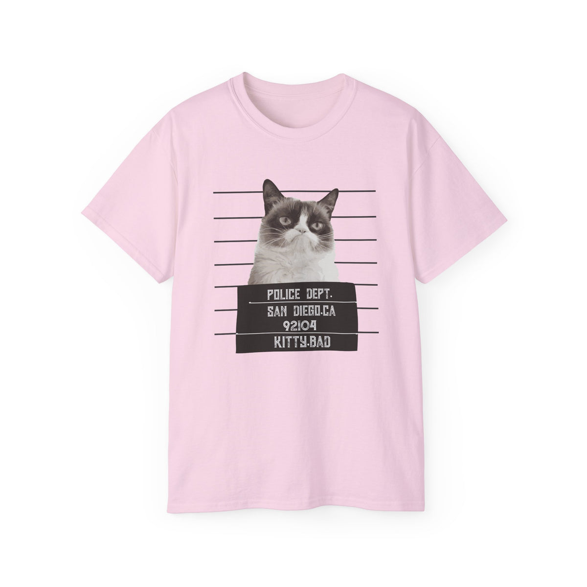 Mugshot Cat Shirt police lineup kitty graphic tee | Funny Cat Mugshot T-Shirt