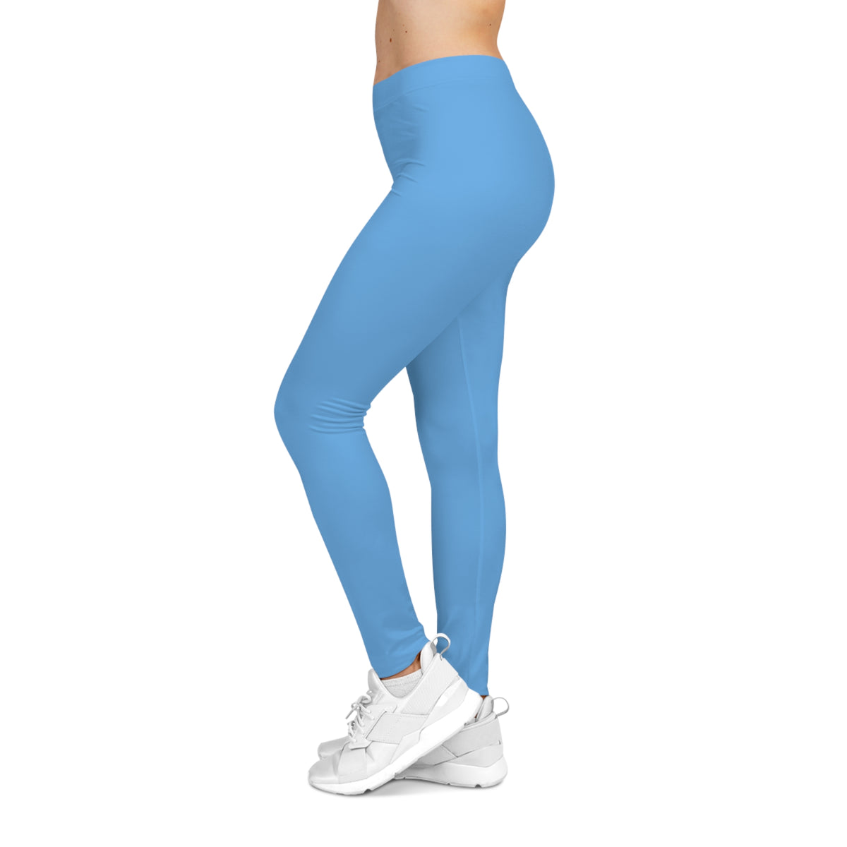 Ice Sky Blue Color Women's Poly-Span Casual Leggings XS-2XL