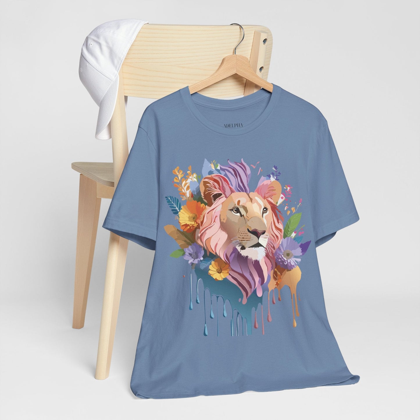 Lion Graphic Tee Unisex Short Sleeve Art Design From Adelpha Premium Vintage Inspired Tee