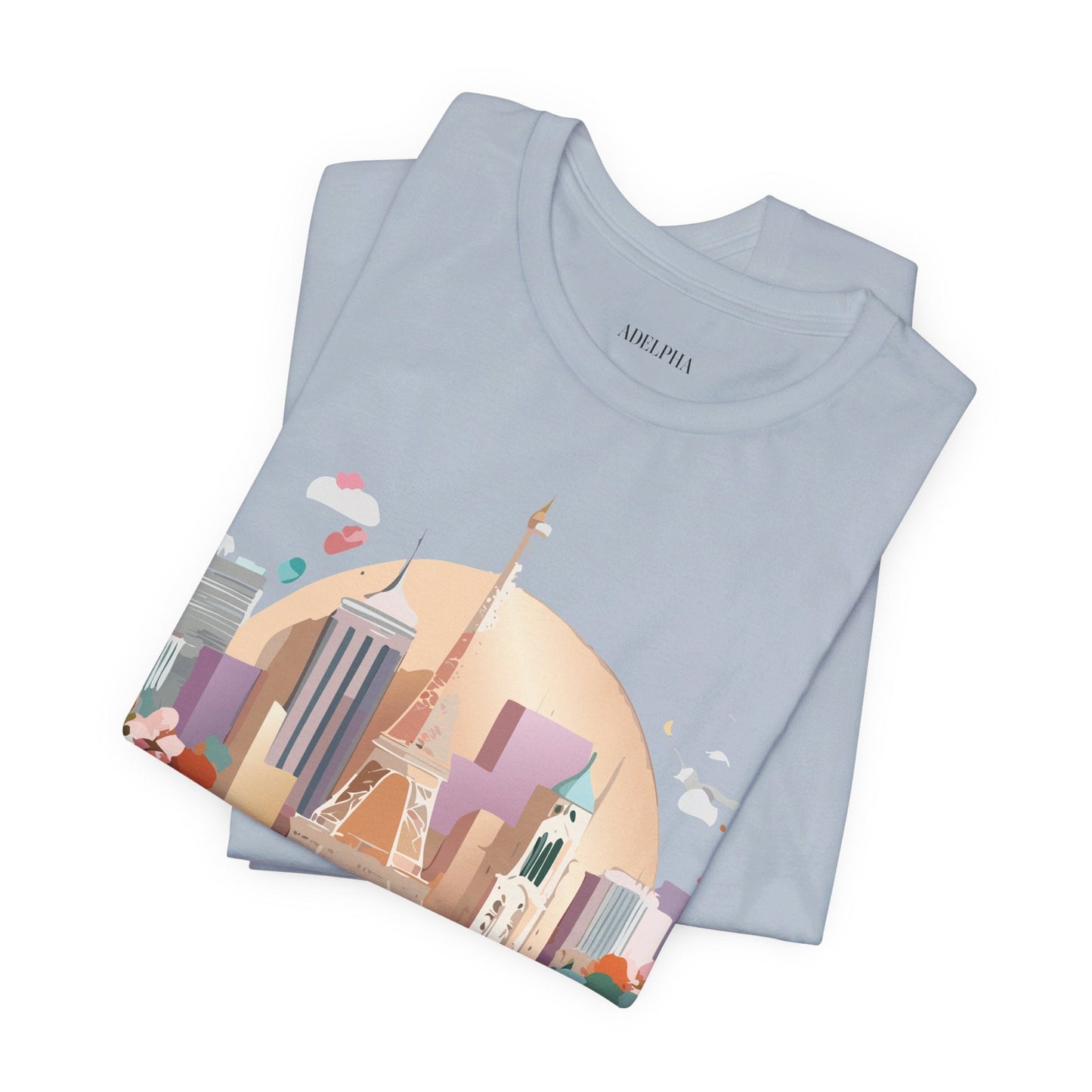 Tourist Shirt With Paris Graphic Tee Unisex Jersey Short Sleeve Art Design Adelpha Vintage Inspired