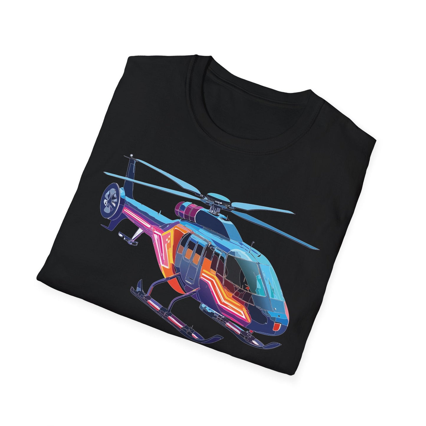Chopper Helicopter T Shirt Unisex Softstyle 100 Percent Ring Spun Cotton Premium Tee