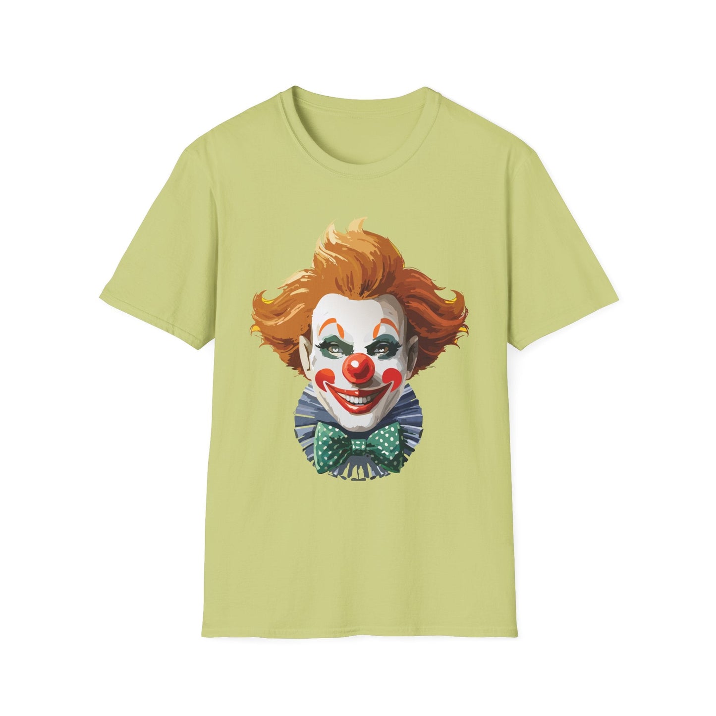 Clown Theme T Shirt Funny Man Circus Scary Man Unisex Gildan Softstyle Graphic Tee Everyday Wear
