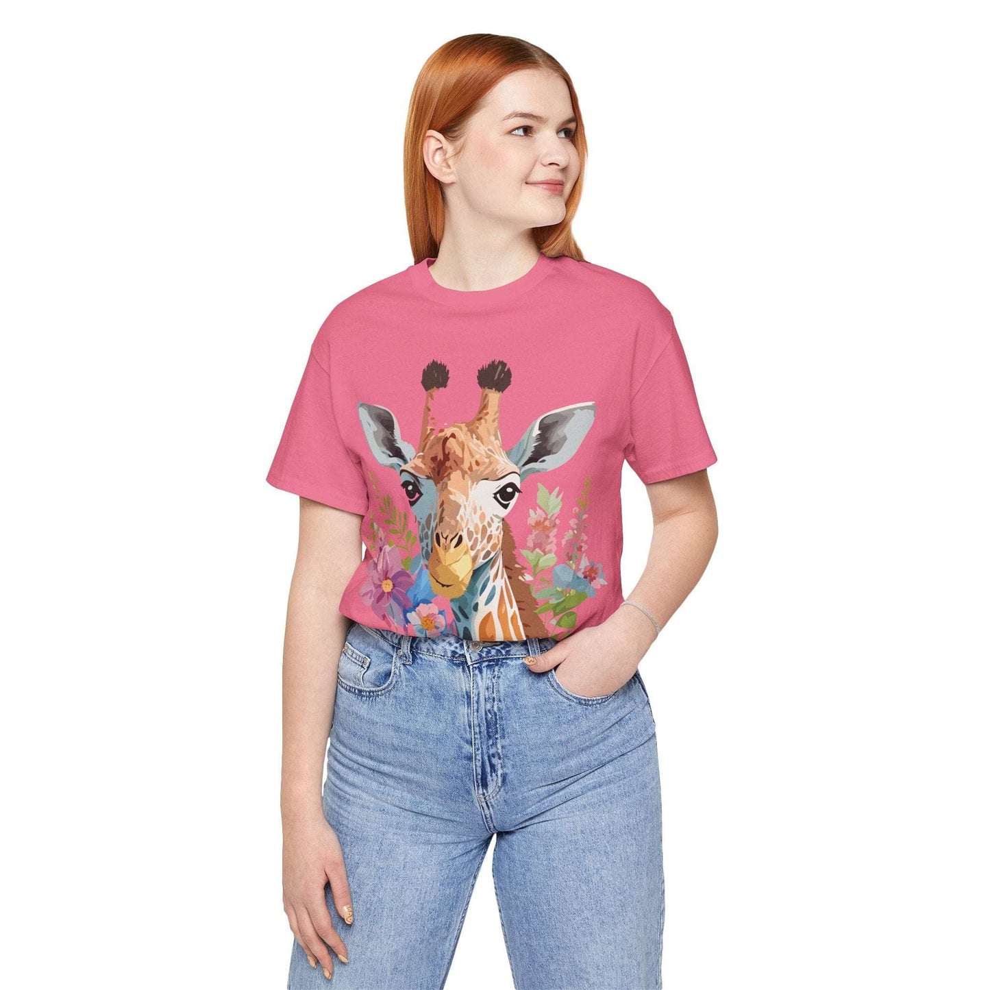 Giraffe Graphic Unisex 100 Cotton Vintage Animal Art T-Shirt 3