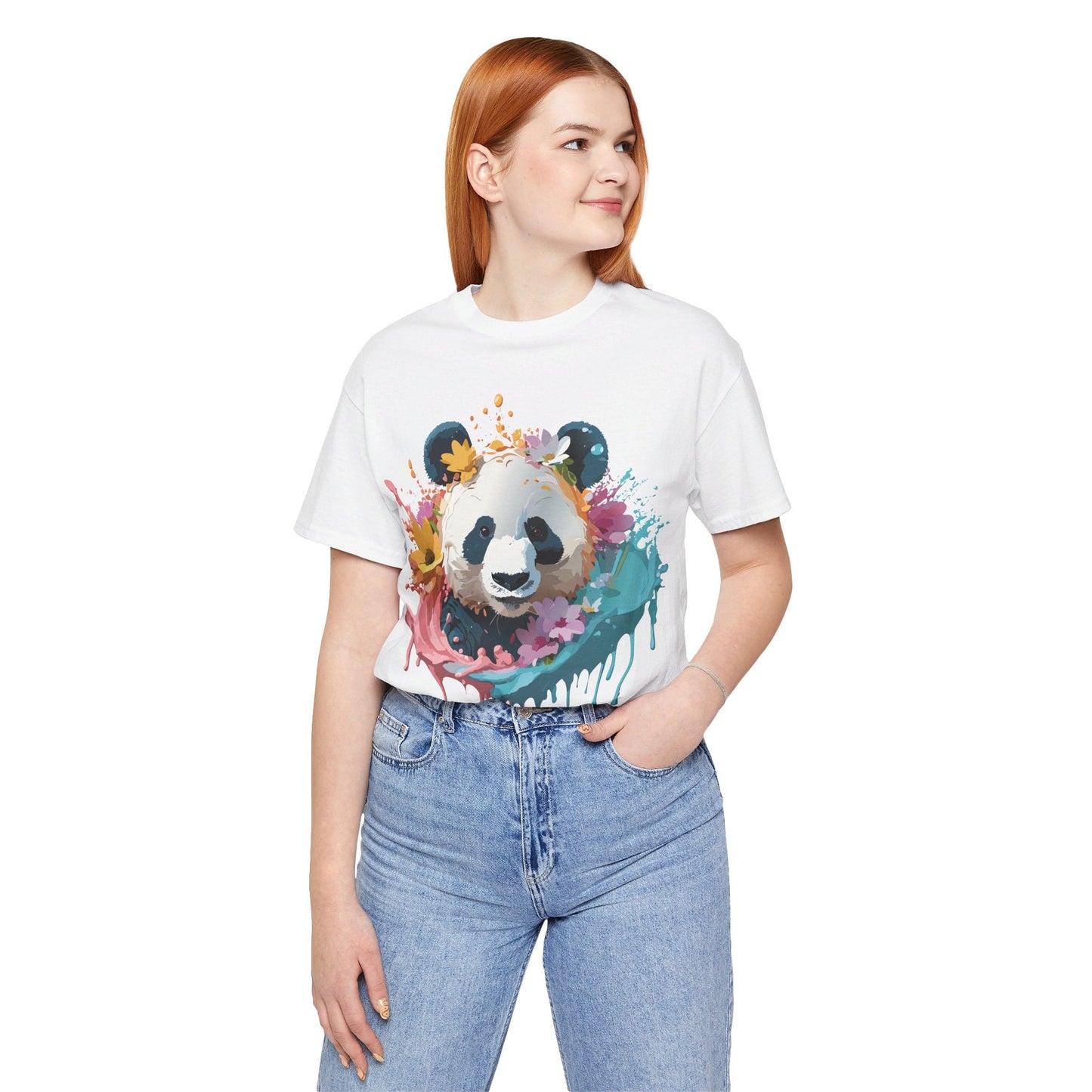 Panda Graphic Tee Unisex Jersey Short Sleeve Art Design Shirt By Adelpha Premium Casual Wear
