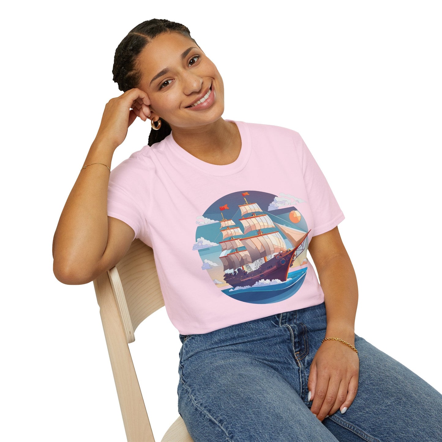 Nautical Ship T Shirts Frigate T Shirts Vessel Tee Shirt Unisex Softstyle T Shirt