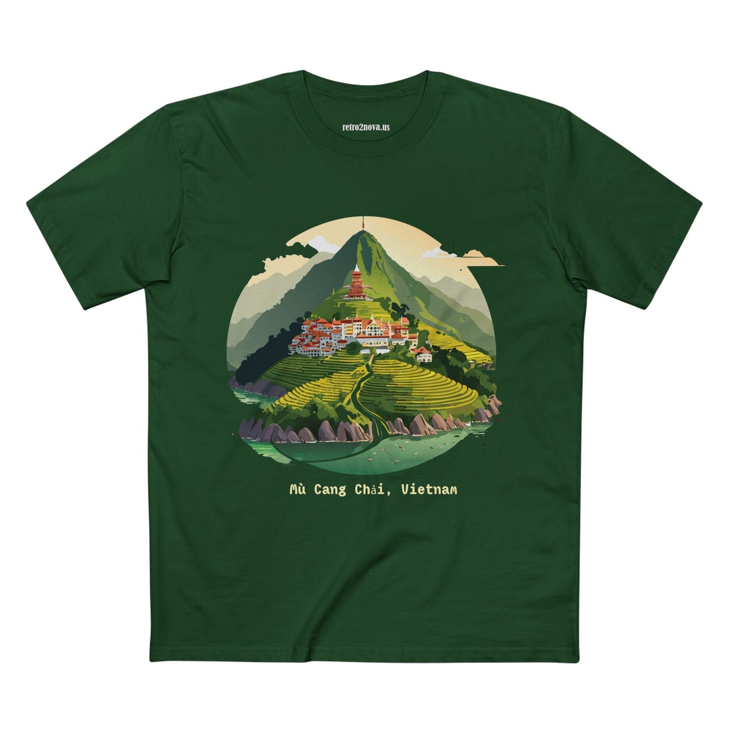 Retro2Nova Unisex Premium Cotton Staple Tee With Original Art Design Vietnam Travel Shirt